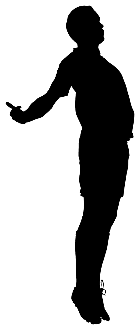 Dynamic Silhouette of Jumping Man on Transparent Background