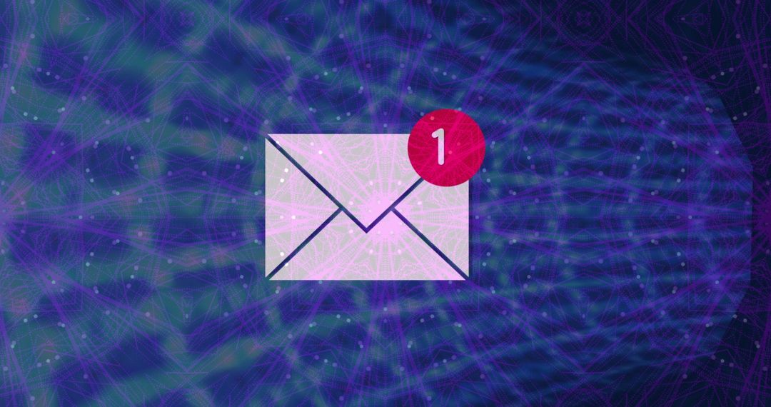 Email Notification Icon on Digital Network Background