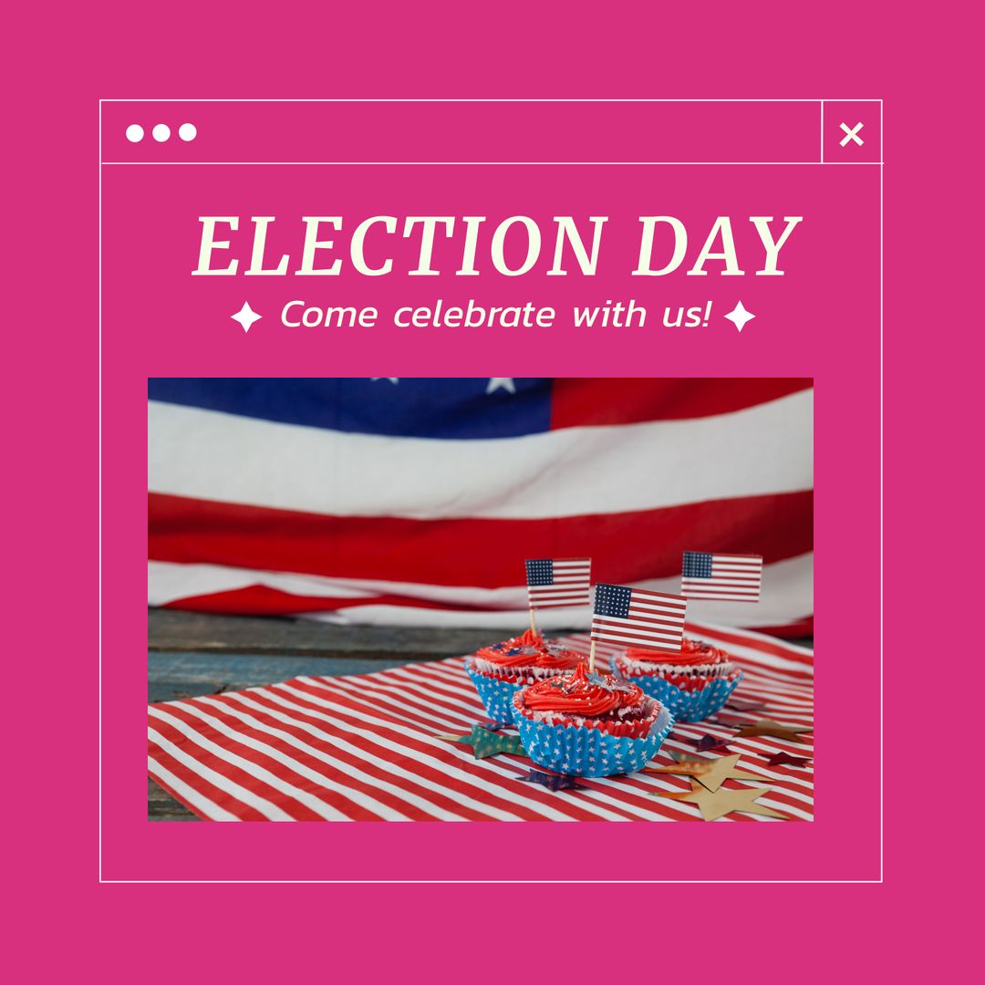 Election Day Celebration with Patriotic Cupcakes and Flags