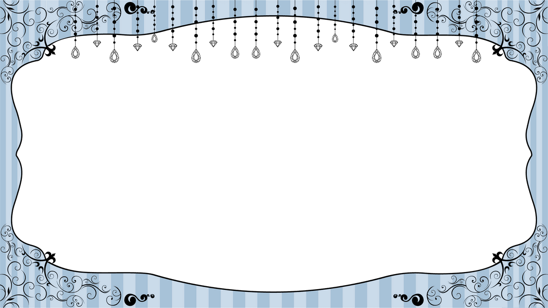Elegant Ornamental Frame with Transparent Blue Stripe Background