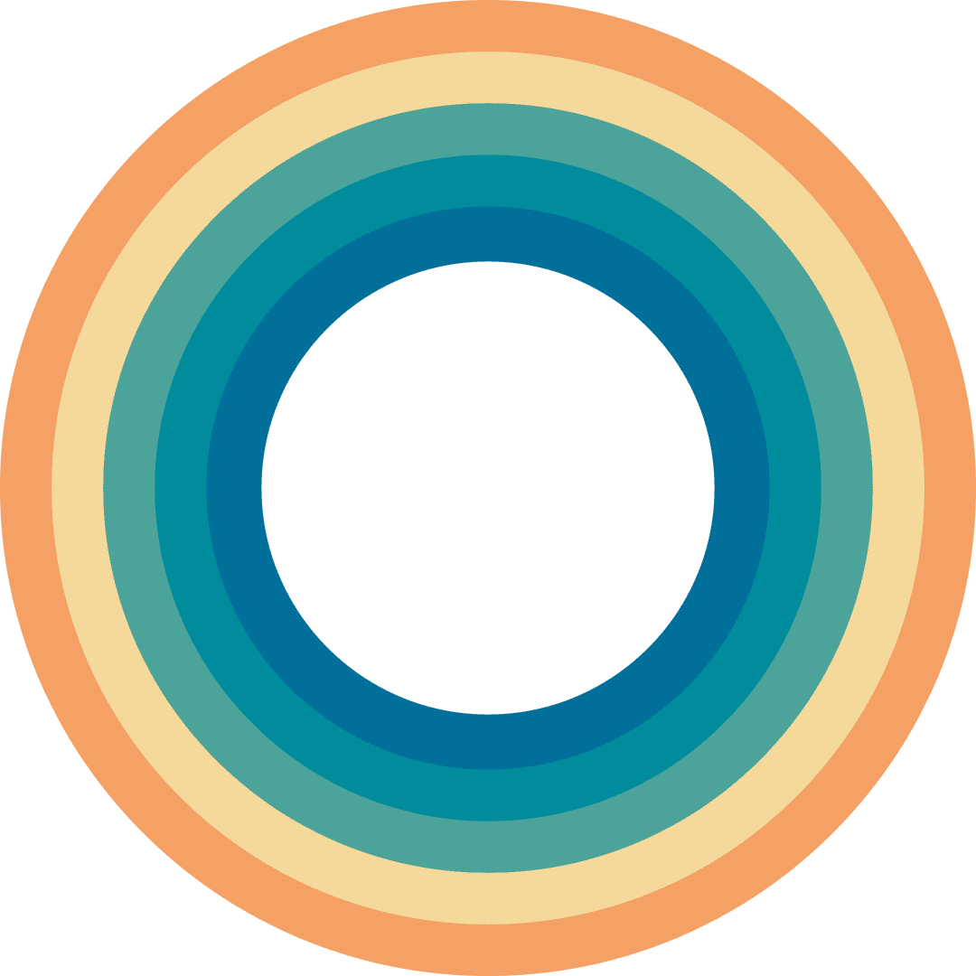 Colorful Concentric Rainbow Rings on Transparent Canvas