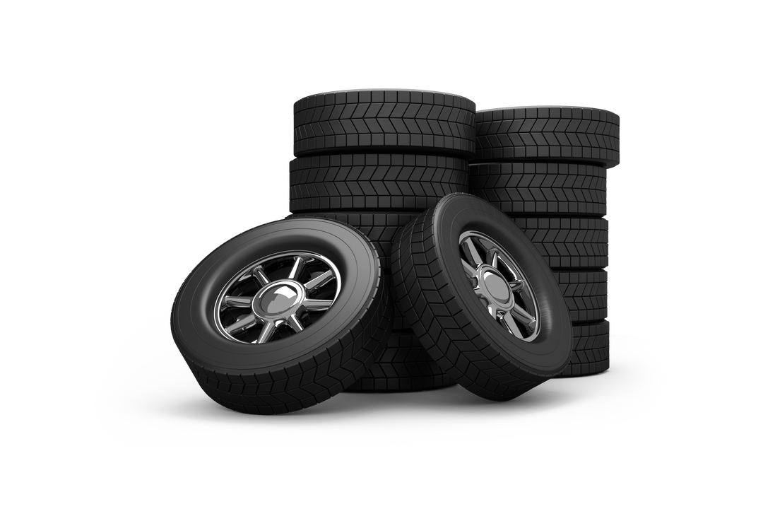 Stacked Car Tires with Rims on Transparent Background - Download Free Stock Images Pikwizard.com