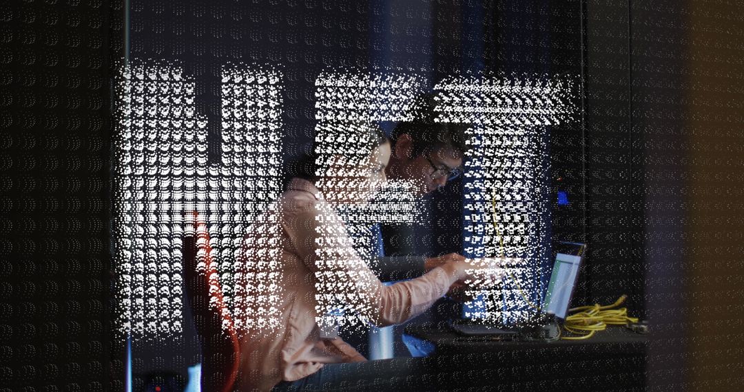 NFT Data Processing with IT Technician Working on Server