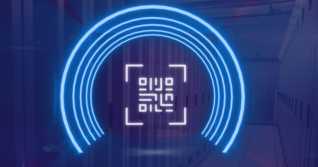 Neon QR Code Technology Meeting Data Processing Facility