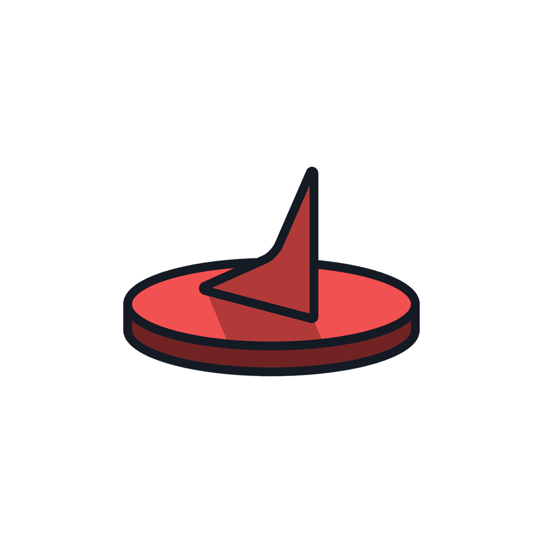 Red Sun Clock Illustration on Transparent Background