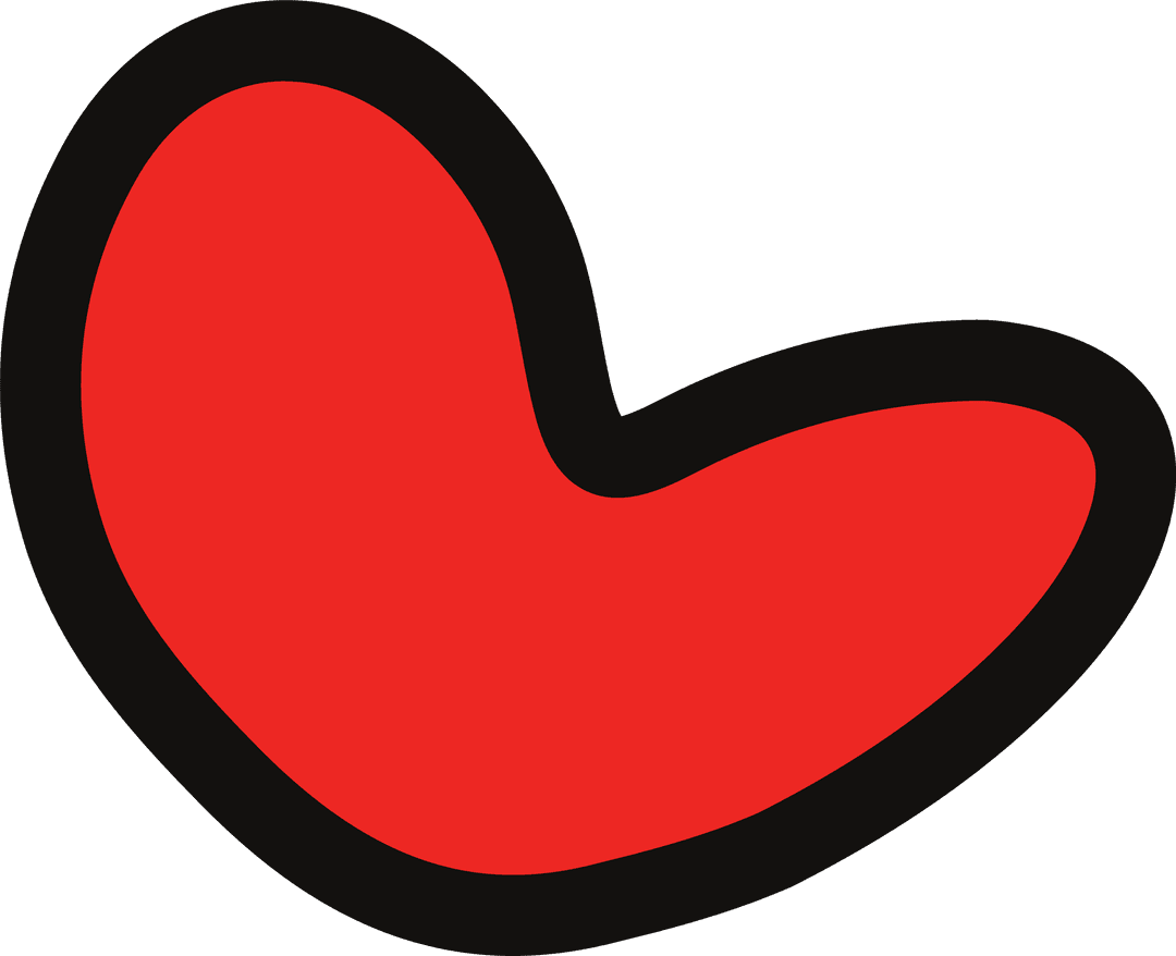 Red Organic Floating Transparent Shape with Black Outline