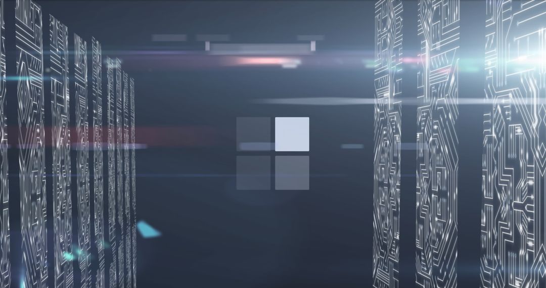 Futuristic Digital Interface with Data Loading Icon