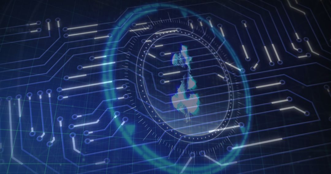 Digital Circuit Board Overlay with Dollar Symbol for Global Business