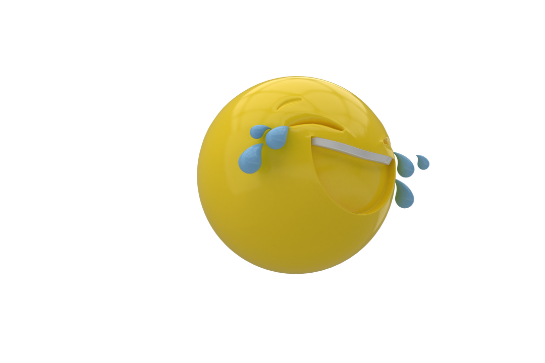 Three Dimensional Giggling Transparent Emoticon with Closed Eyes - Download Free Stock Images Pikwizard.com