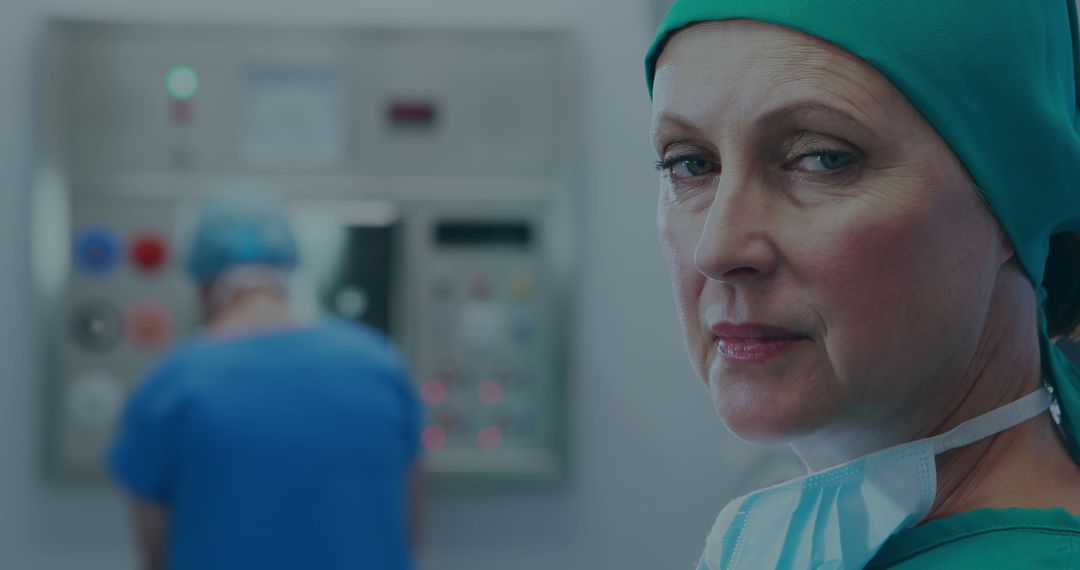 Confident Chef in Uniform with Tablet in Industrial Kitchen