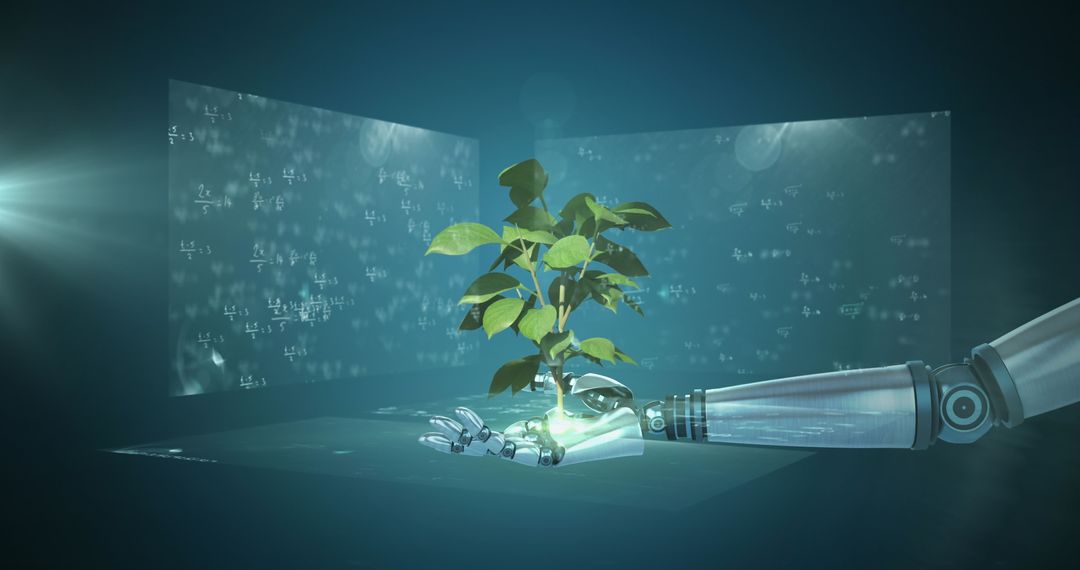 Futuristic Robotics and Plant Growth with AI Technology