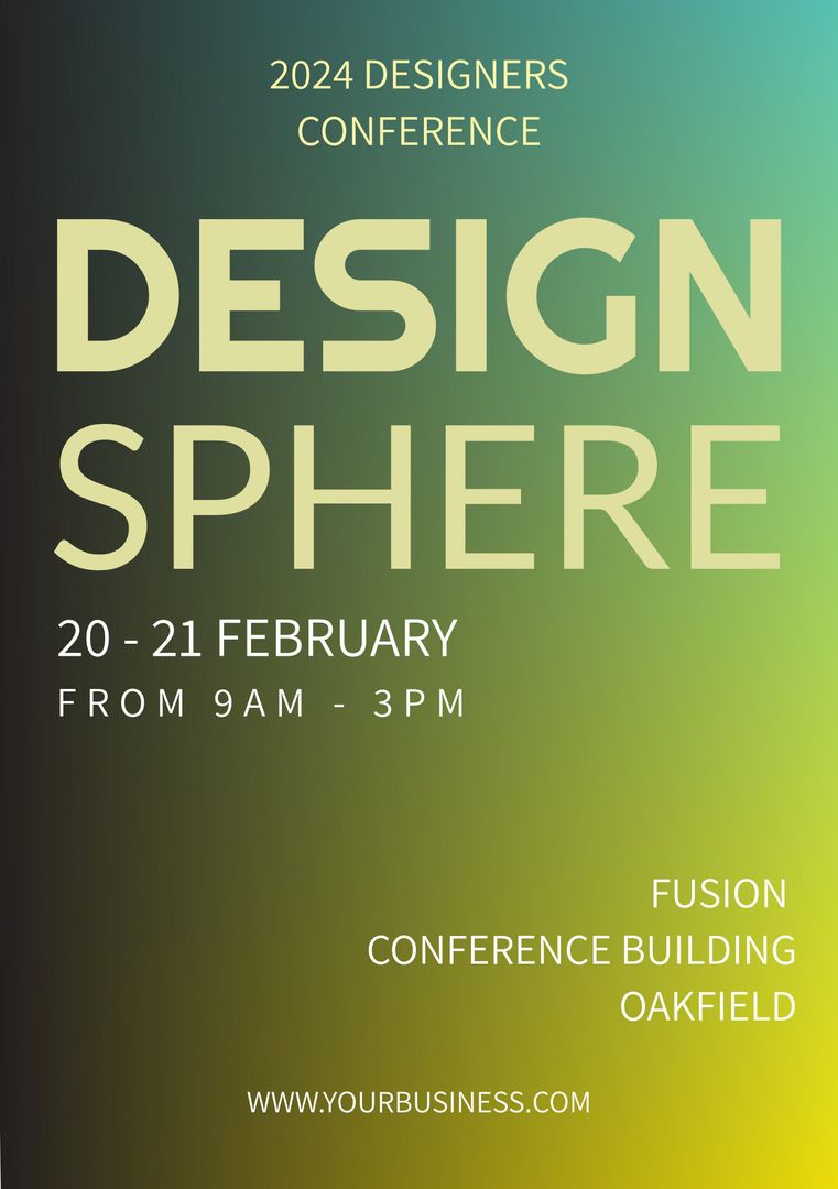 Design Sphere 2024 Designers Conference Gradient Background Poster - Download Free Stock Templates Pikwizard.com