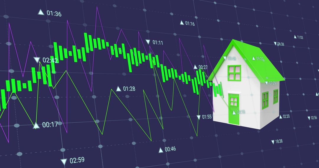 Digital Visualization of Real Estate Market Trends with Data Graph