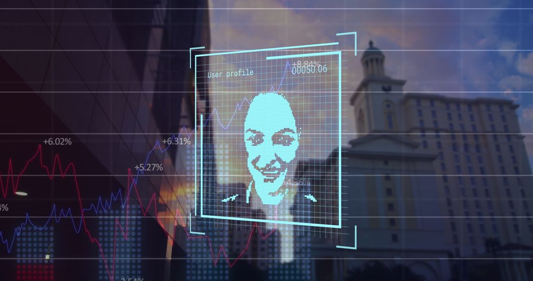 Digital Interface Overlay with Financial Data Displayed