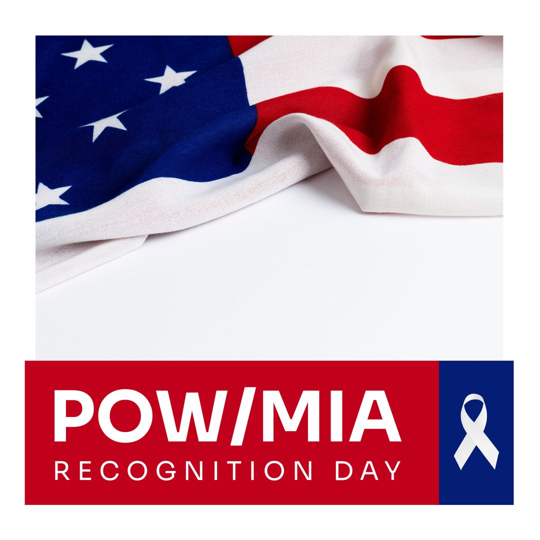 POW/MIA Recognition Day Tribute with American Flag and Ribbon