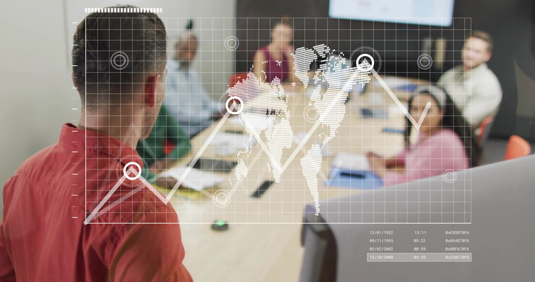 Business Professional Presenting Global Data Analysis Trends