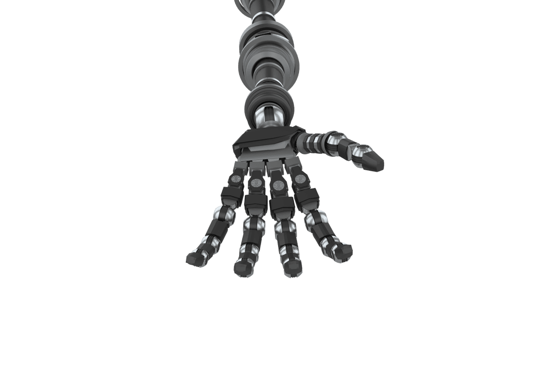 Robotic Hand on Transparent Background for Technology Solutions