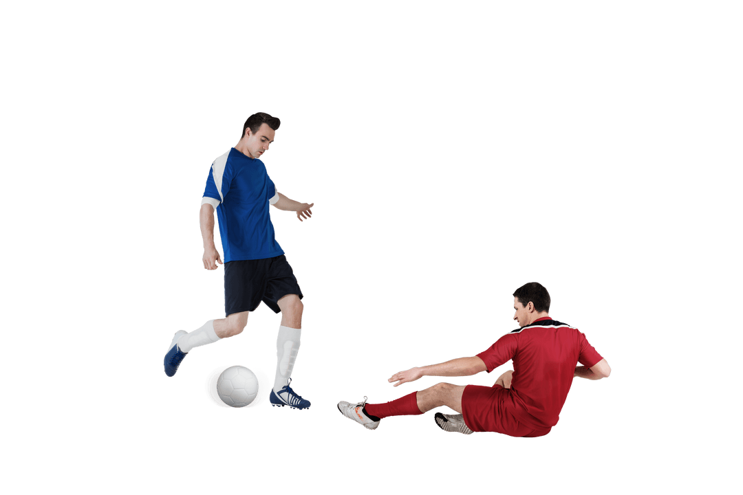 Transparent Football Action Intensely Tackling for Ball