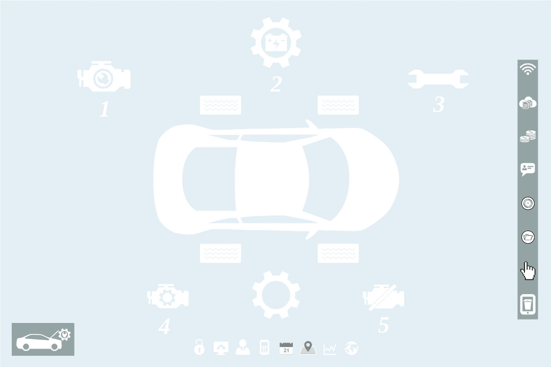 Transparent Digital Interface Concept with Car Icons