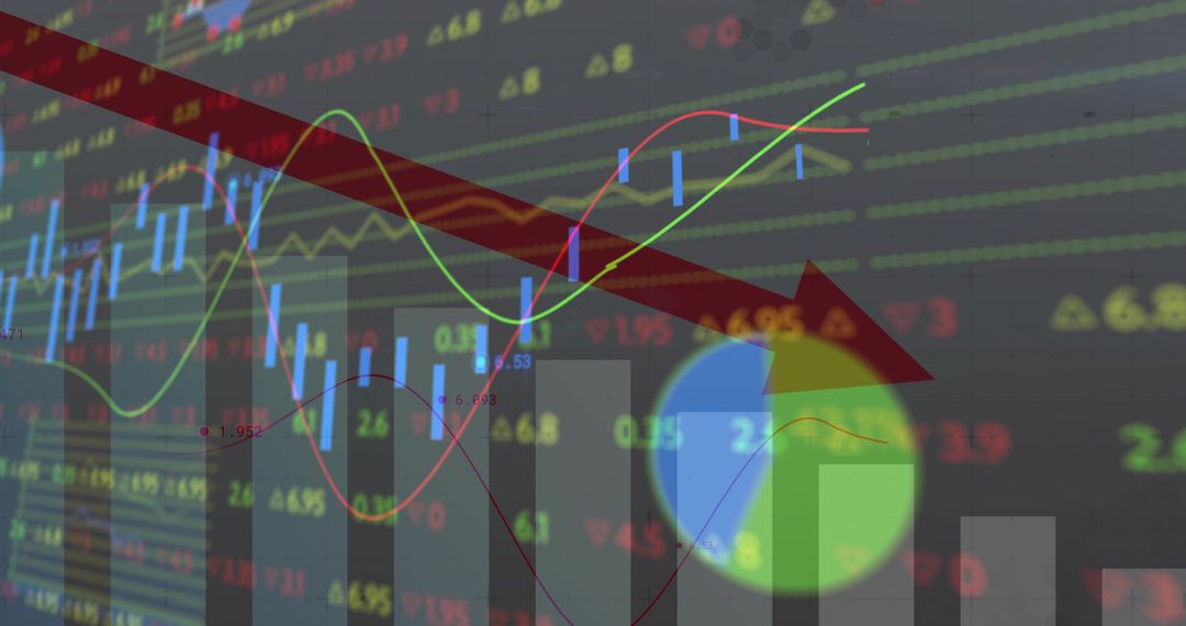 Futuristic Trading Interface with Declining Trend