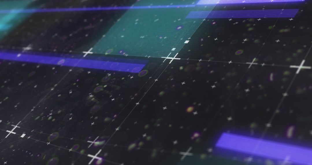 Glowing Blue Squares on Grid Background