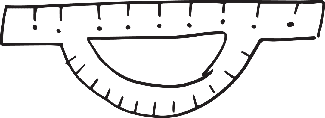 Transparent Protractor Illustration in Minimalist Style