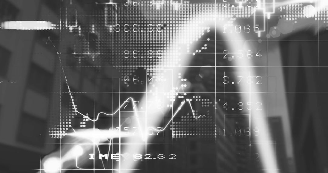 Abstract Financial Data Overlay with Urban Background