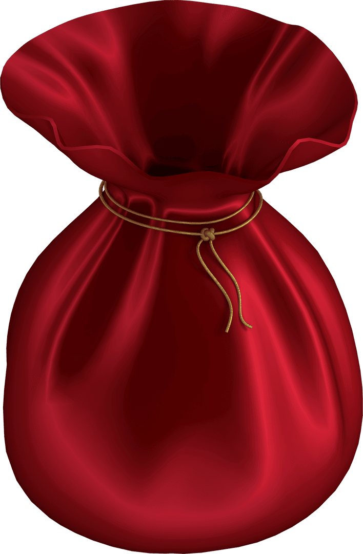 Transparent Red Sack Tied with String Ideal for Christmas Festivities