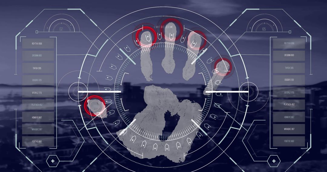 Futuristic Biometric Handprint Security Interface