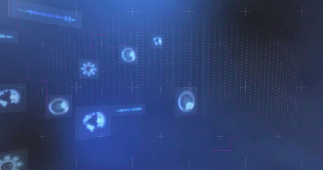 Digital Data Streams on Abstract Blue Background