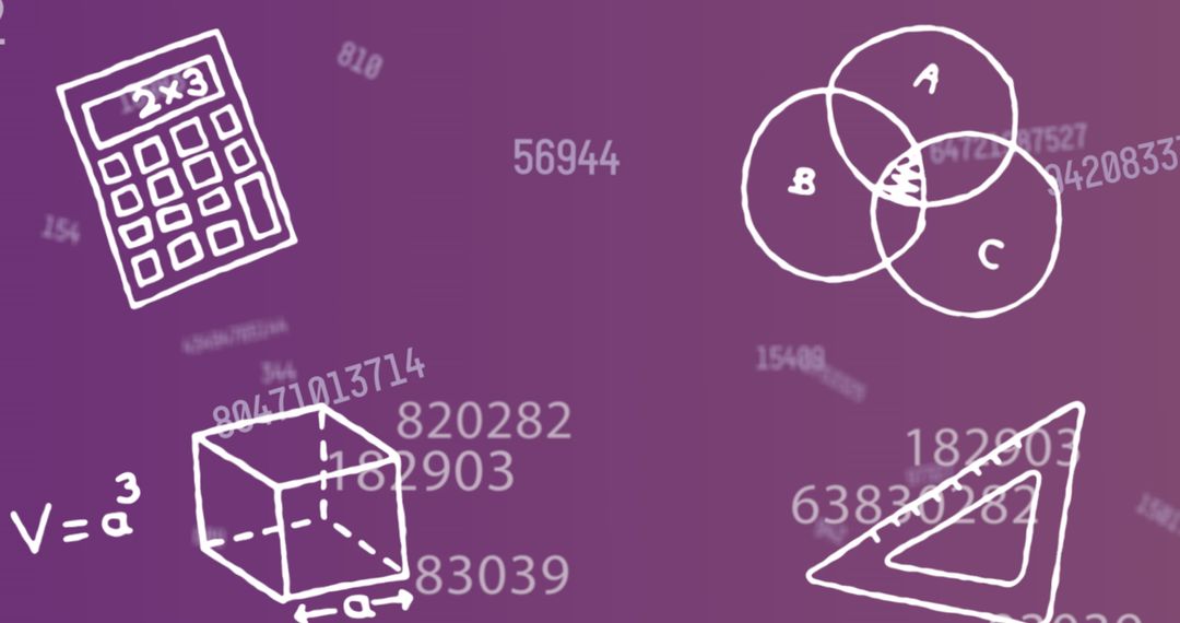 Mathematical Symbols and Formulas Overlaid on Abstract Background