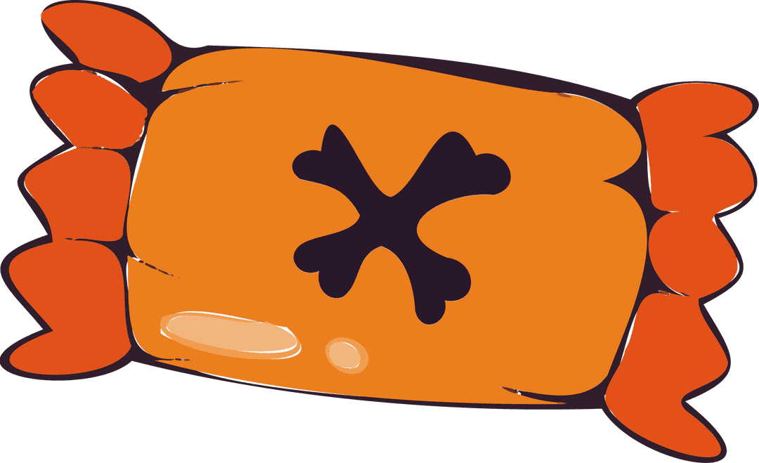 Vector Wrapped Candy with X Motif on Transparent Background