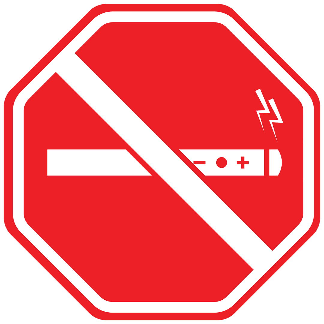 No Vaping Sign Symbol on Transparent Background