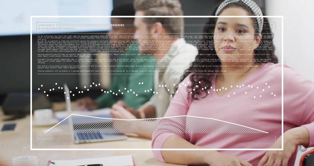 Diverse Business Team Meeting with Digital Data Display