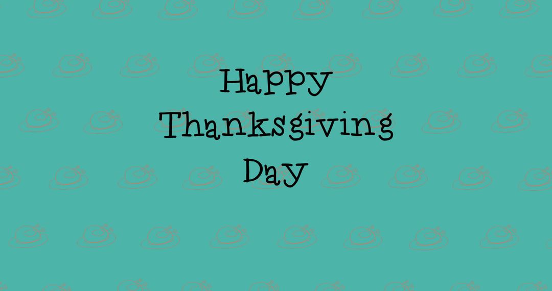 Happy Thanksgiving Day Text with Turkey Icon Pattern