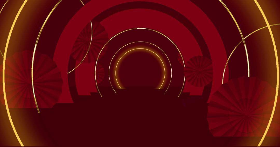 Elegant Chinese New Year Pattern with Red and Gold Accents