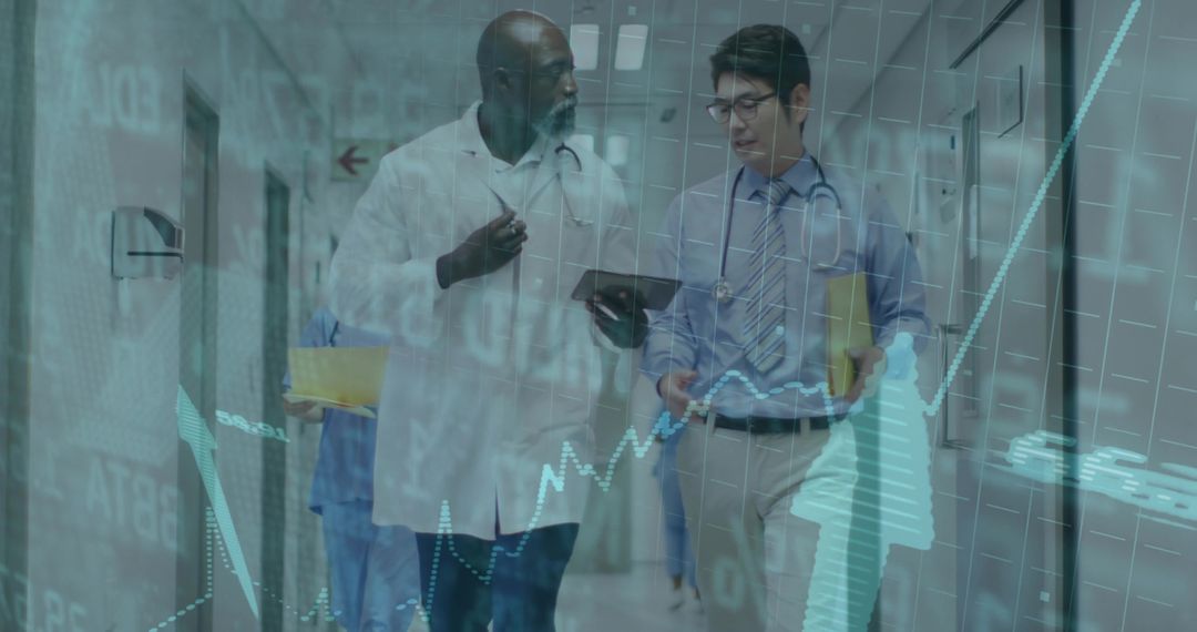 Doctors Analyzing Data with Digital Medical Charts