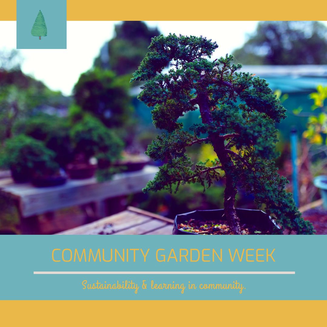 Community Garden Week Greeting with Bonsai Tree - Download Free Stock Images Pikwizard.com