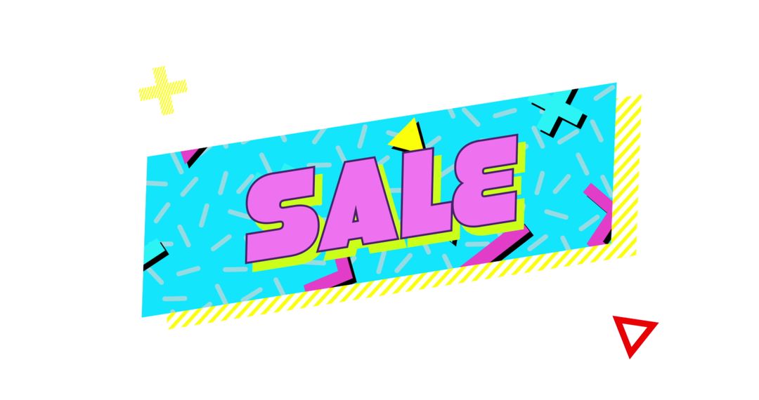 Retro Sale Banner with Vibrant Colors on Abstract Background - Free Images, Stock Photos and Pictures on Pikwizard.com