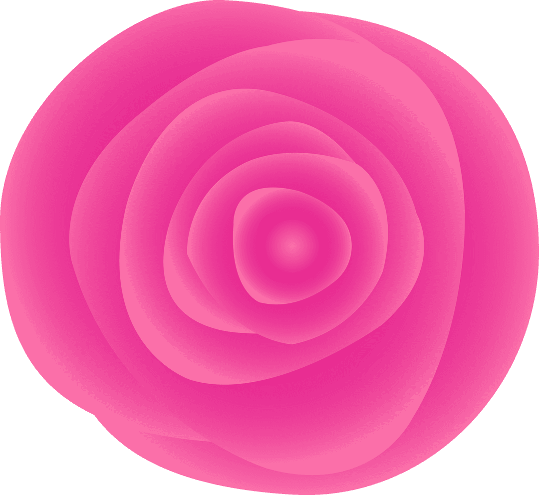 Elegant Abstract Pink Rose in Fluid Minimal Design on Transparent Background