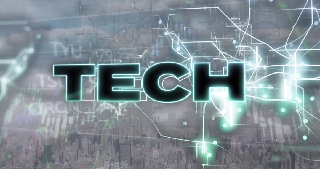 Futuristic Tech Concept with Digital Connections and Data Visuals