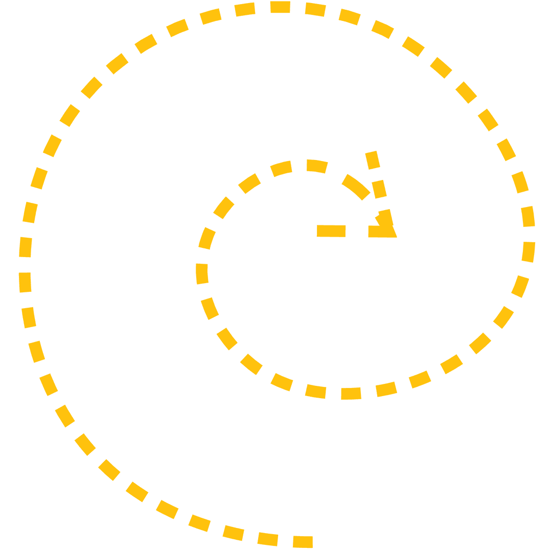 Yellow Swirling Arrow on Transparent Background