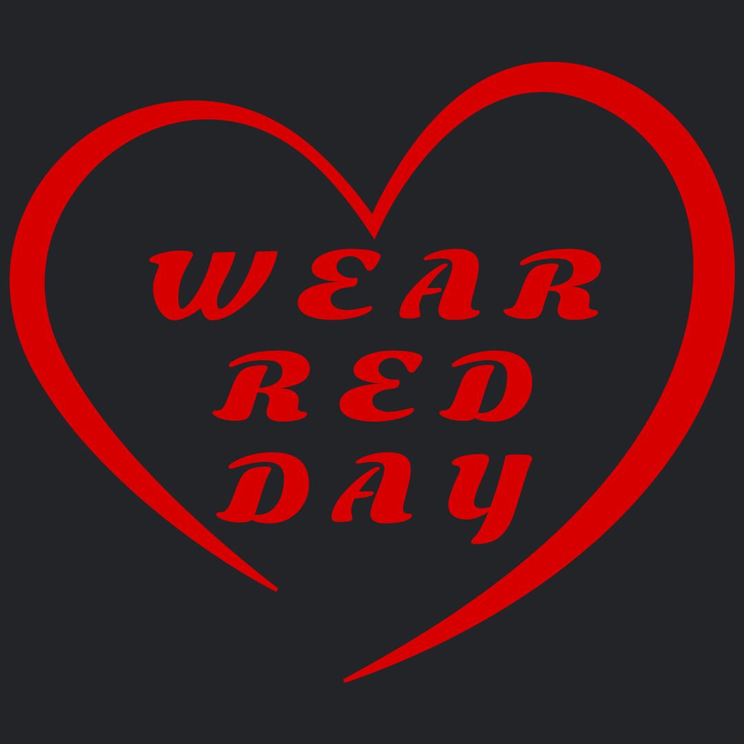 Wear Red Day Awareness Campaign Text Inside Heart Shape