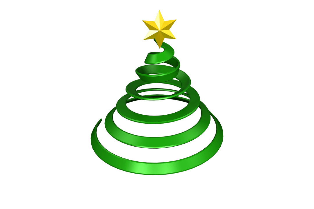 Transparent Vector Christmas Tree with Star Topper