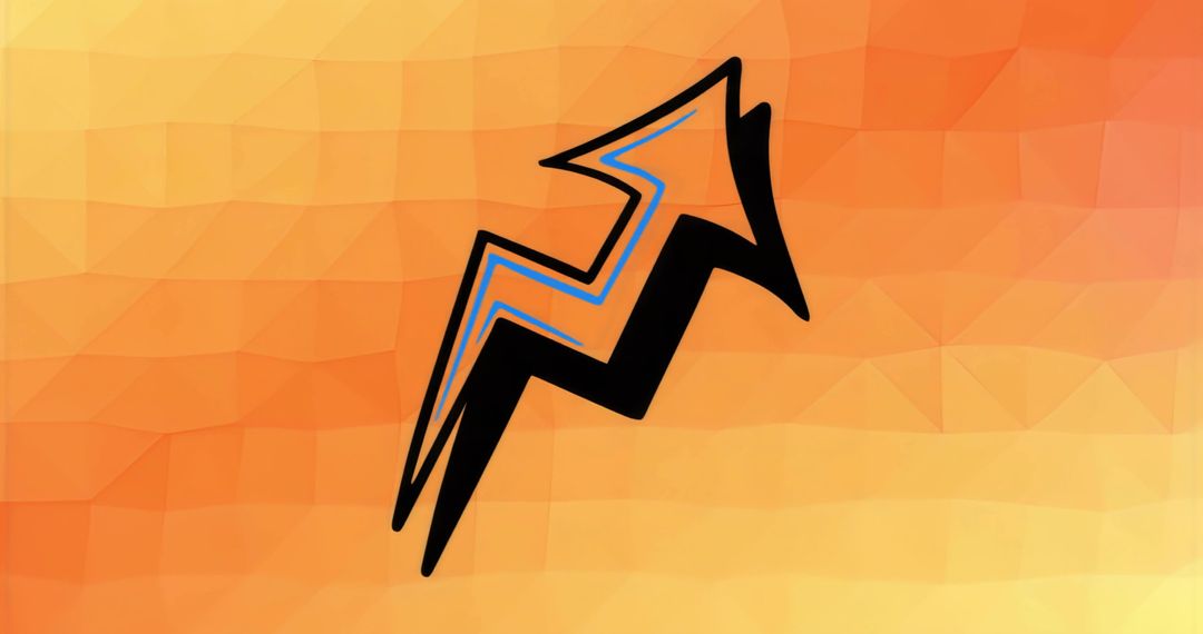 Zigzag Arrow Pointing Up Over Orange Gradient Background Signaling Growth and Innovation