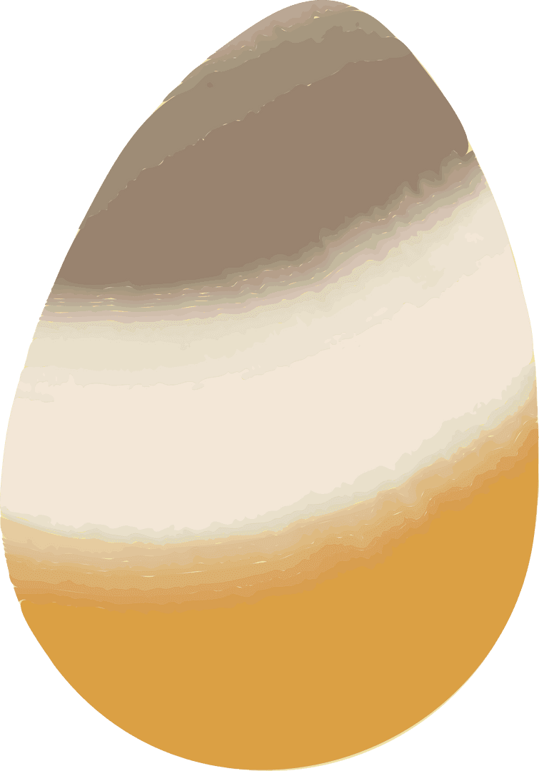 Stylized Egg with Gradient Bands on Transparent Background