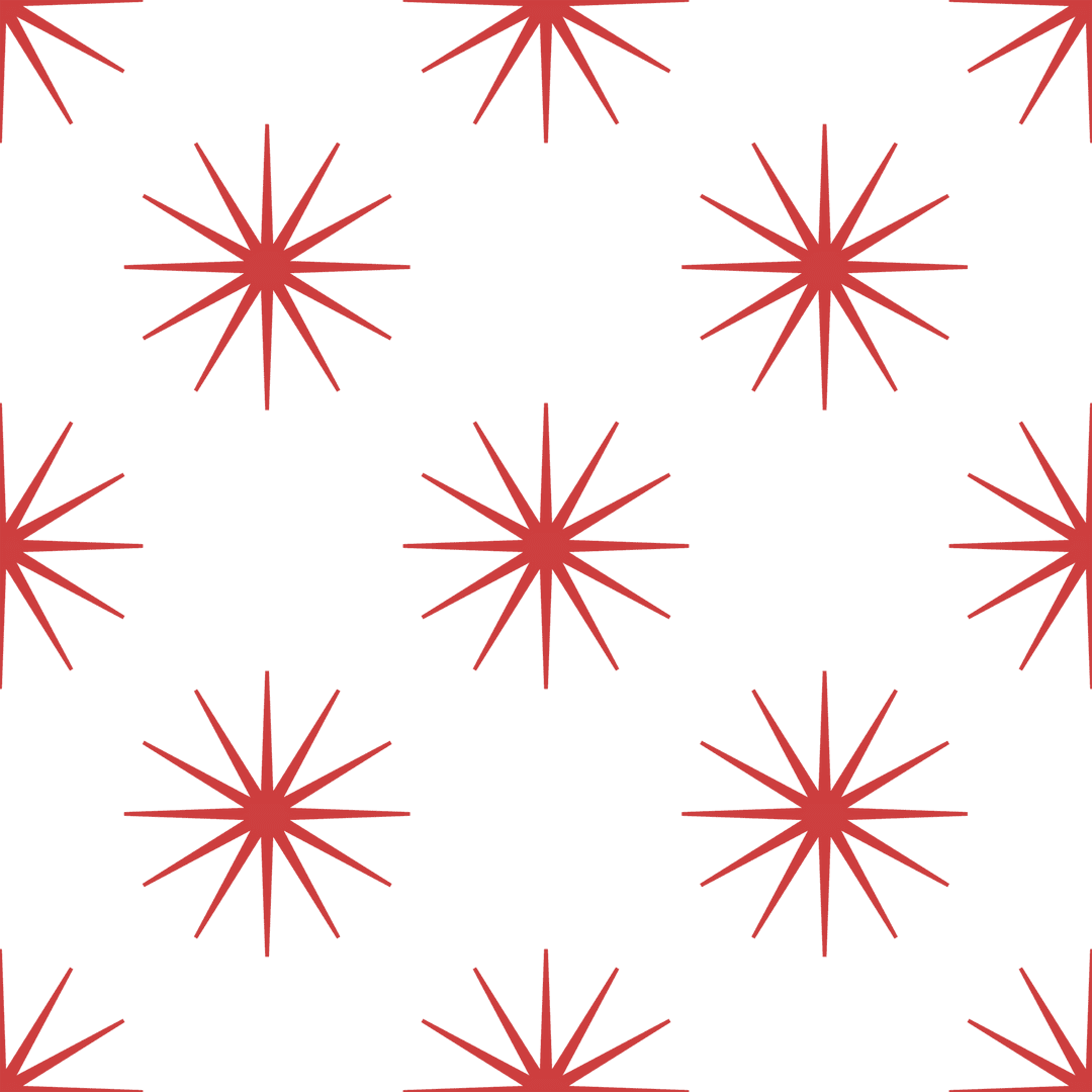 Red Star Pattern on Transparent Background Versatile Abstract Design