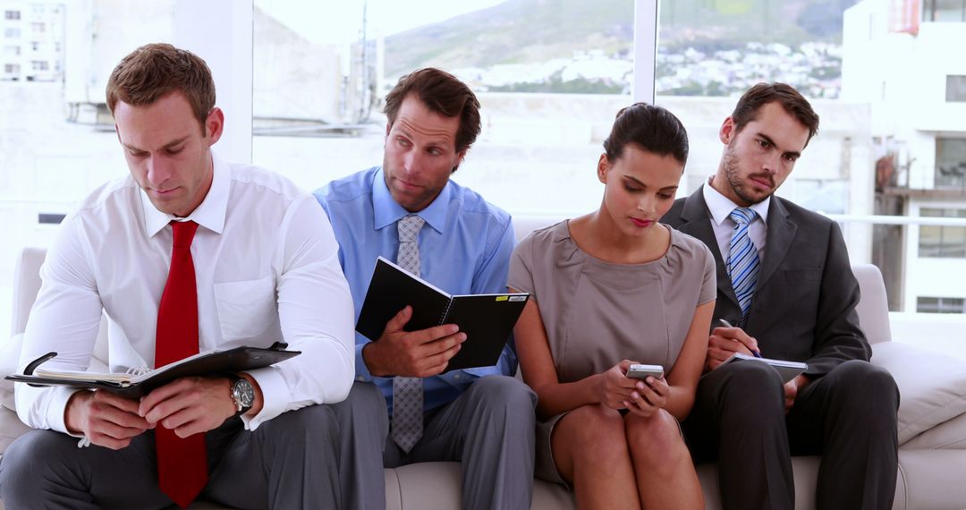 Business Professionals Attentively Waiting for a Meeting - Free Images, Stock Photos and Pictures on Pikwizard.com