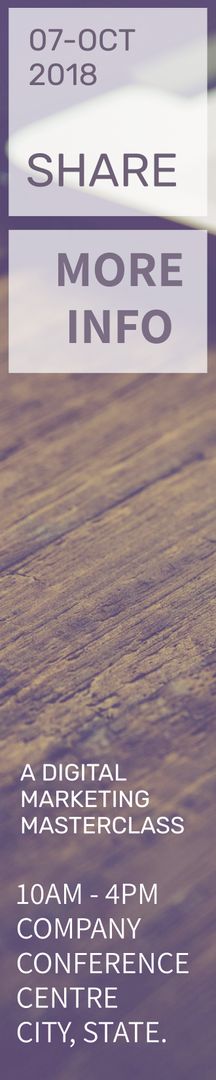 Professional Marketing Masterclass Event Banner with Call to Action