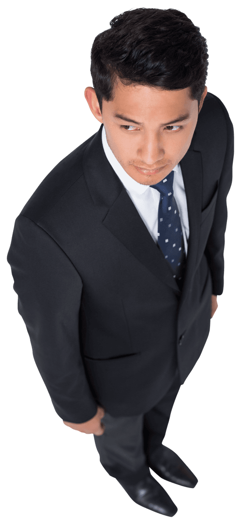 Transparent Background Biracial Businessman in Formal Suit